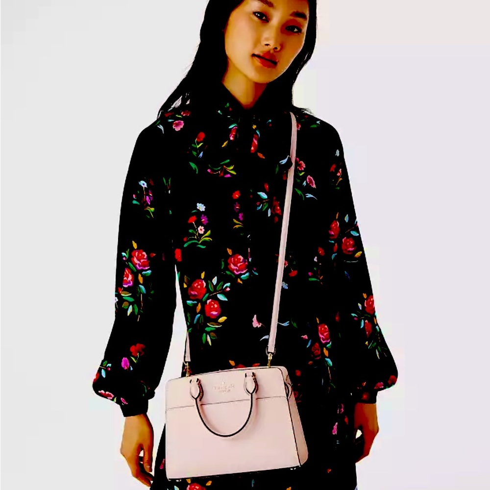 Madison Saffiano Leather Small Satchel Conch Pink COLOR - Picture 8 of 13